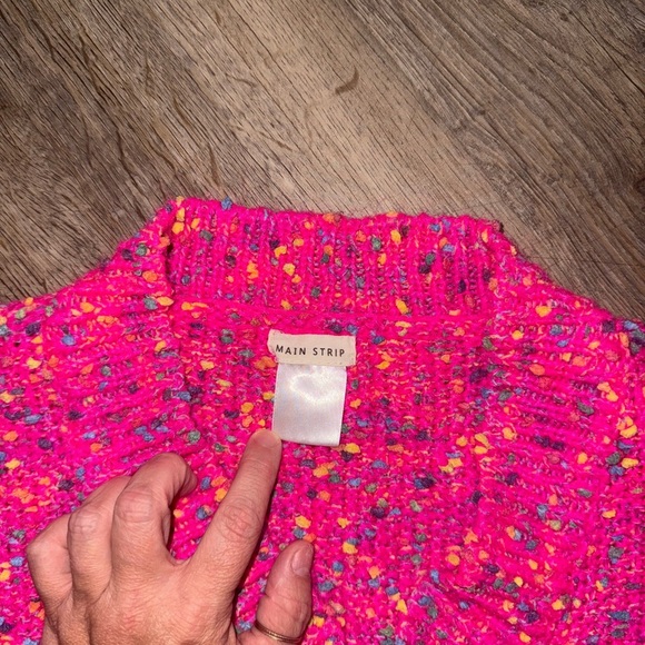 Main Strip • Hot Pink Colorful Popcorn Knit Sweater - Picture 9 of 10